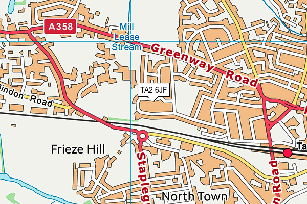 TA2 6JF map - OS VectorMap District (Ordnance Survey)