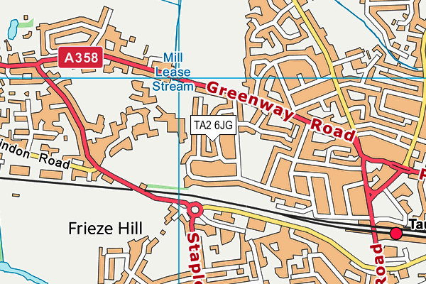 TA2 6JG map - OS VectorMap District (Ordnance Survey)