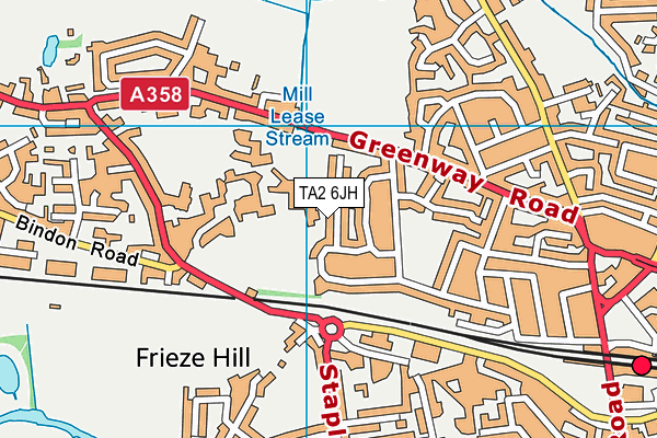 TA2 6JH map - OS VectorMap District (Ordnance Survey)