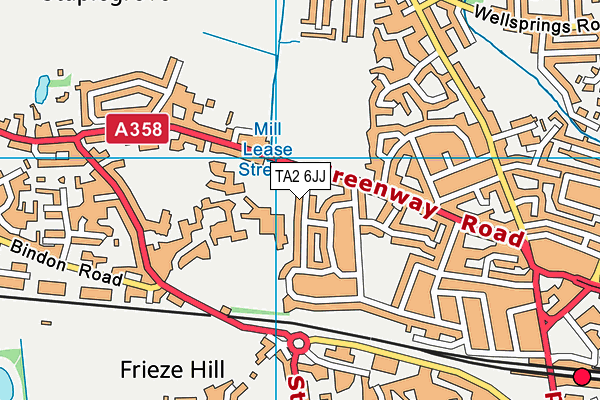 TA2 6JJ map - OS VectorMap District (Ordnance Survey)