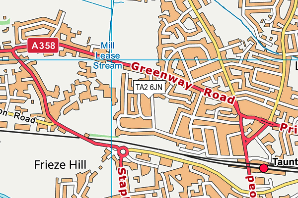 TA2 6JN map - OS VectorMap District (Ordnance Survey)