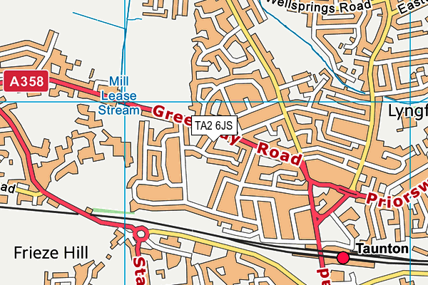 TA2 6JS map - OS VectorMap District (Ordnance Survey)