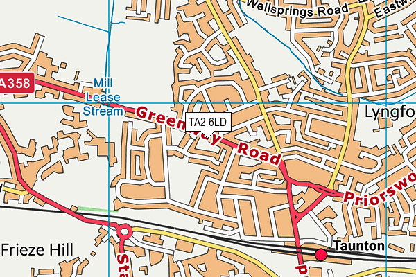 TA2 6LD map - OS VectorMap District (Ordnance Survey)