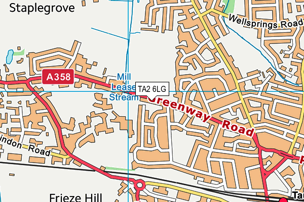 TA2 6LG map - OS VectorMap District (Ordnance Survey)