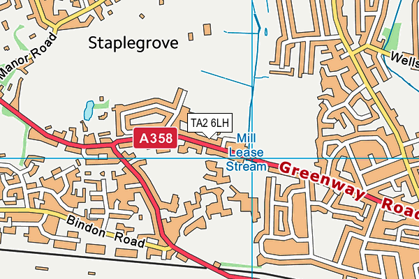 TA2 6LH map - OS VectorMap District (Ordnance Survey)