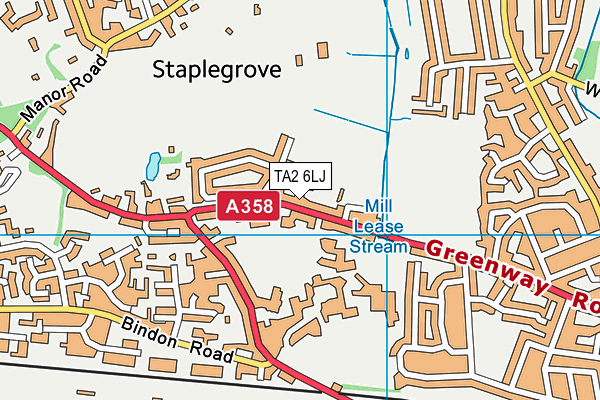 TA2 6LJ map - OS VectorMap District (Ordnance Survey)