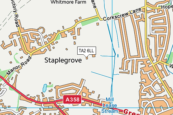 Taunton Vale Sports Club map (TA2 6LL) - OS VectorMap District (Ordnance Survey)