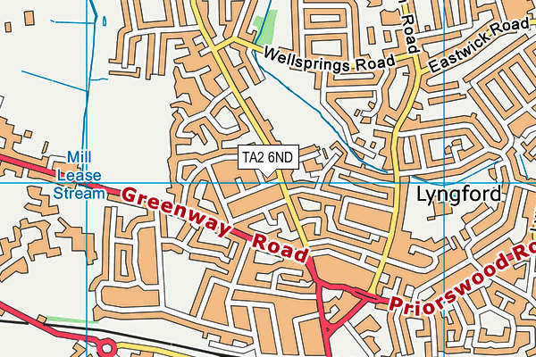 TA2 6ND map - OS VectorMap District (Ordnance Survey)