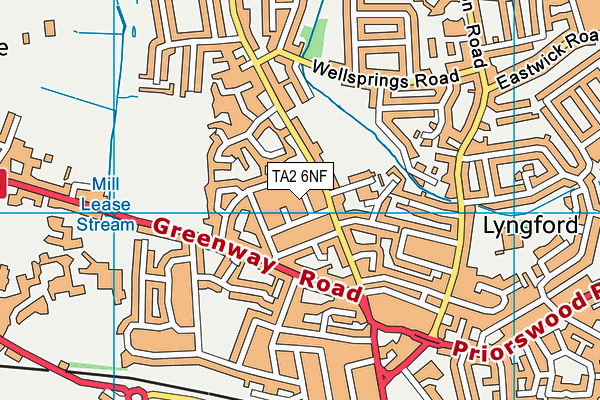 TA2 6NF map - OS VectorMap District (Ordnance Survey)