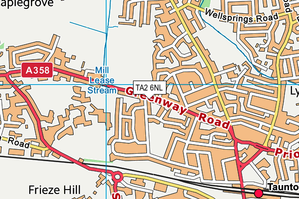 TA2 6NL map - OS VectorMap District (Ordnance Survey)