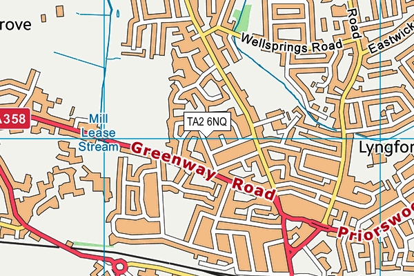 TA2 6NQ map - OS VectorMap District (Ordnance Survey)