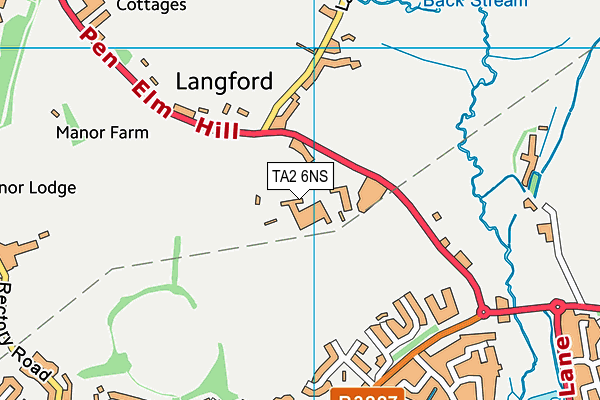 TA2 6NS map - OS VectorMap District (Ordnance Survey)