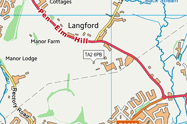 TA2 6PB map - OS VectorMap District (Ordnance Survey)