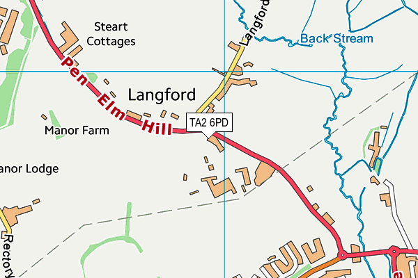 TA2 6PD map - OS VectorMap District (Ordnance Survey)