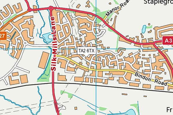TA2 6TX map - OS VectorMap District (Ordnance Survey)