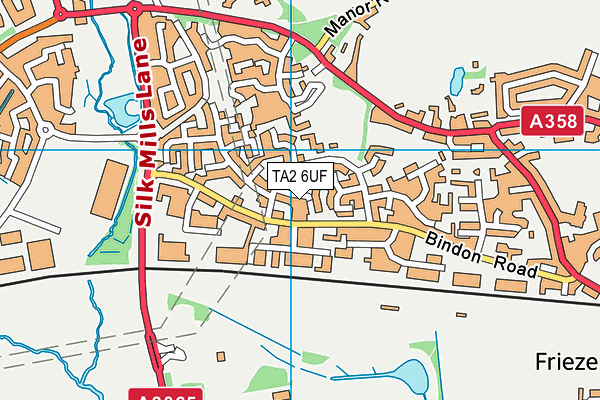 TA2 6UF map - OS VectorMap District (Ordnance Survey)