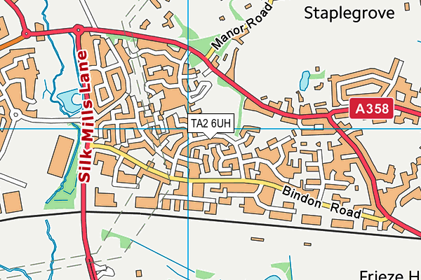 TA2 6UH map - OS VectorMap District (Ordnance Survey)