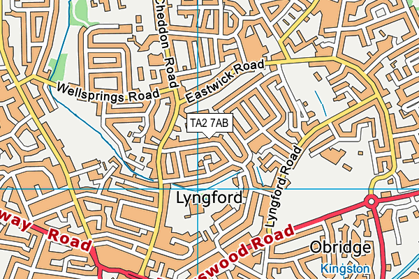 TA2 7AB map - OS VectorMap District (Ordnance Survey)