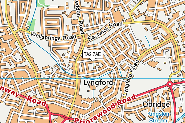 TA2 7AE map - OS VectorMap District (Ordnance Survey)