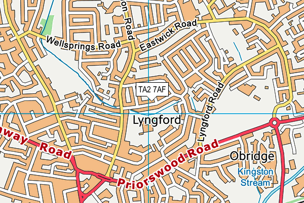 TA2 7AF map - OS VectorMap District (Ordnance Survey)