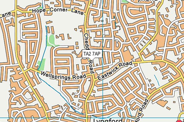 TA2 7AP map - OS VectorMap District (Ordnance Survey)