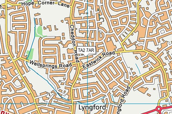 TA2 7AR map - OS VectorMap District (Ordnance Survey)