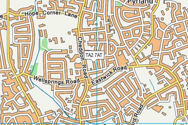 TA2 7AT map - OS VectorMap District (Ordnance Survey)