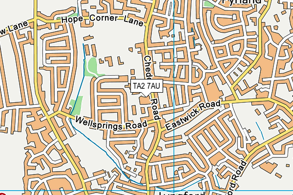 TA2 7AU map - OS VectorMap District (Ordnance Survey)