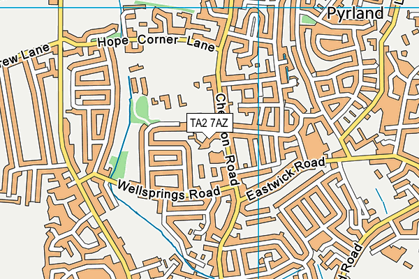 TA2 7AZ map - OS VectorMap District (Ordnance Survey)