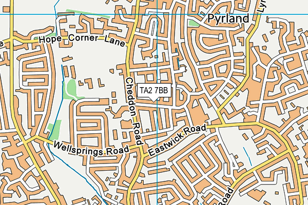 TA2 7BB map - OS VectorMap District (Ordnance Survey)