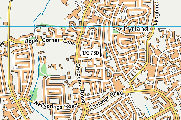 TA2 7BD map - OS VectorMap District (Ordnance Survey)