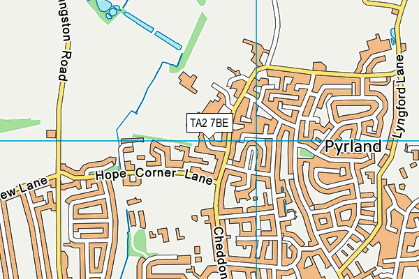 TA2 7BE map - OS VectorMap District (Ordnance Survey)