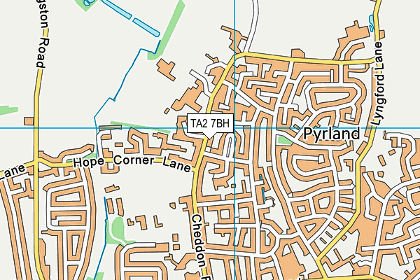 TA2 7BH map - OS VectorMap District (Ordnance Survey)