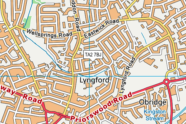 TA2 7BJ map - OS VectorMap District (Ordnance Survey)