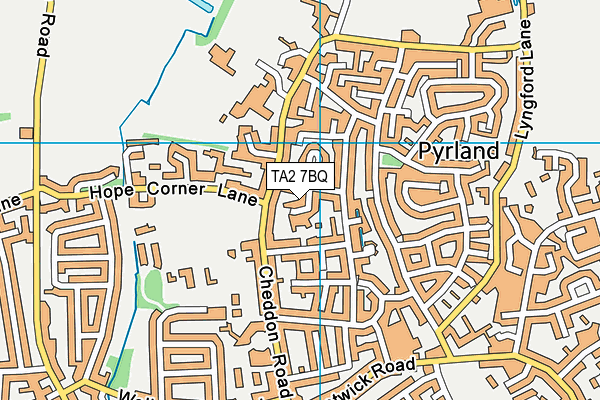TA2 7BQ map - OS VectorMap District (Ordnance Survey)
