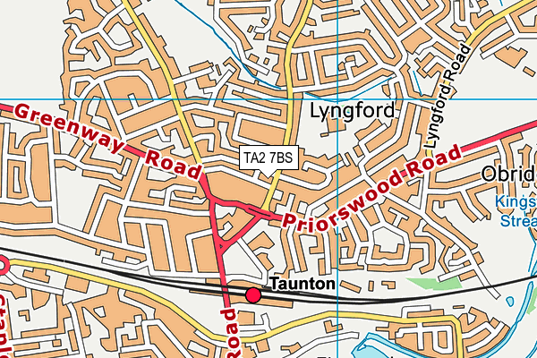 TA2 7BS map - OS VectorMap District (Ordnance Survey)