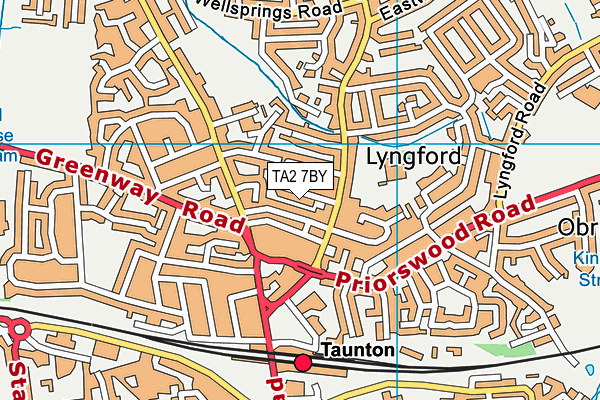 TA2 7BY map - OS VectorMap District (Ordnance Survey)