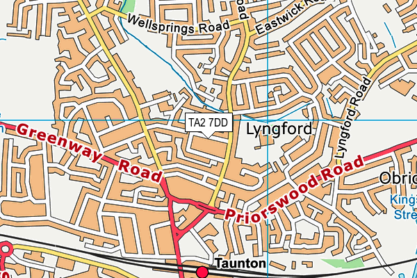 TA2 7DD map - OS VectorMap District (Ordnance Survey)