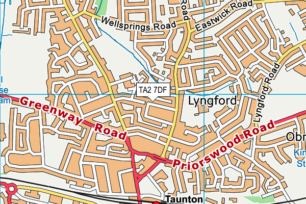 TA2 7DF map - OS VectorMap District (Ordnance Survey)