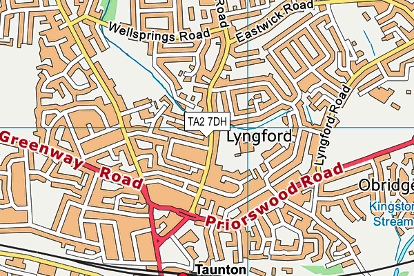 TA2 7DH map - OS VectorMap District (Ordnance Survey)