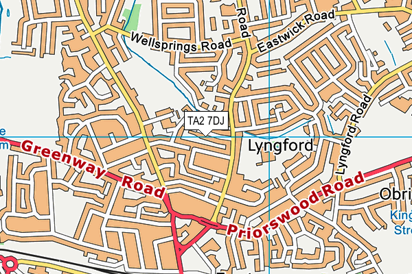 TA2 7DJ map - OS VectorMap District (Ordnance Survey)