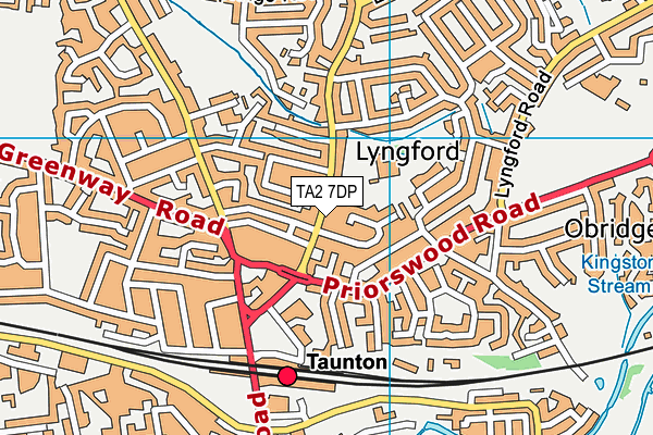 TA2 7DP map - OS VectorMap District (Ordnance Survey)