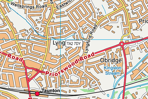 TA2 7DY map - OS VectorMap District (Ordnance Survey)