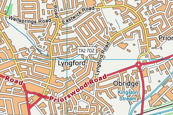 TA2 7DZ map - OS VectorMap District (Ordnance Survey)