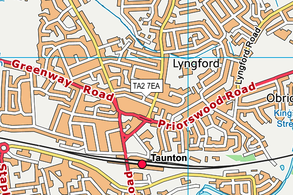 TA2 7EA map - OS VectorMap District (Ordnance Survey)