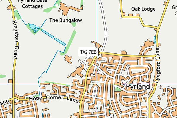 TA2 7EB map - OS VectorMap District (Ordnance Survey)