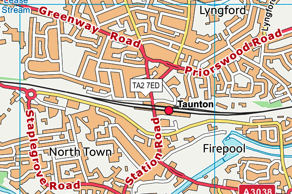 TA2 7ED map - OS VectorMap District (Ordnance Survey)