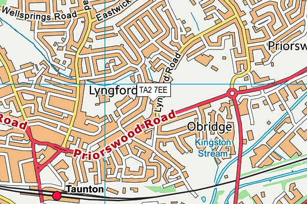 TA2 7EE map - OS VectorMap District (Ordnance Survey)