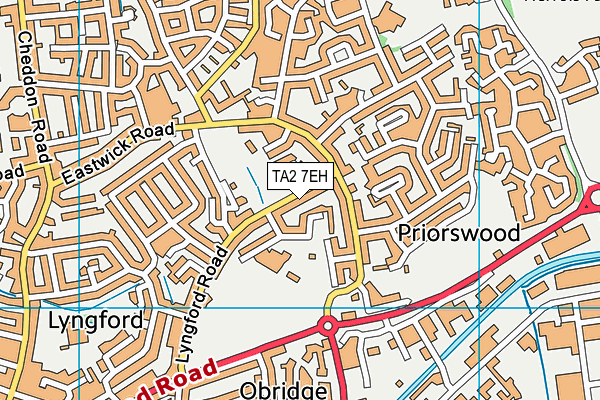 TA2 7EH map - OS VectorMap District (Ordnance Survey)