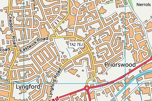 TA2 7EJ map - OS VectorMap District (Ordnance Survey)